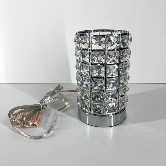 SILVER & Sparkly Bling Crystals Small Acccent‎ Table Lamp - 4.5 W x 7.5 H - Picture 1 of 10